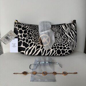 Michael Kors Carmen Haircalf Pouchette Shoulder Crossbody Bag